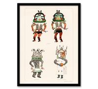 Artery8 Hopi Kachinas Drawing from Hopi Natives Framed Wall Art Print Home Décor A4
