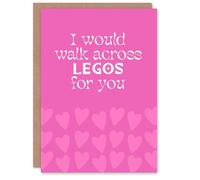 Artery8 I Would Walk Across Toy Blocks For You Funny Romance Anniversary Card