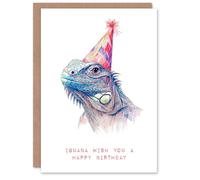 Artery8 Iguana Pun Wish You A Happy Birthday Funny Birthday Card