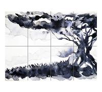 Artery8 Ink Abstract Tree XL Giant Panel Poster (8 Sections) Resumen Árbol Póster