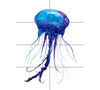 Artery8 Jellysfish Watercolour Painting XL Giant Panel Poster (8 Sections) Acuarela Pintura Póster