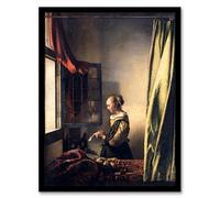 Artery8 Johannes Vermeer Girl Reading Letter by Open Window Framed Wall Art Print Home Décor A3