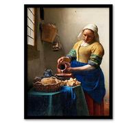 Artery8 Johannes Vermeer The Milkmaid Portrait Framed Wall Art Print Home Décor A3