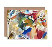 Artery8 Kandinsky Green Centre Abstract Painting Cropped Fine Art Greeting Card Plus Envelope Blank Inside Verde Resumen Pintura