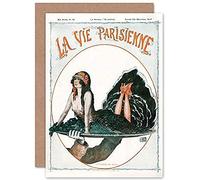 Artery8 La Vie Parisienne Christmas Turkey Magazine Cover Sealed Greeting Card Plus Envelope Blank inside París Cristo pavo Portada de la revista Cubrir