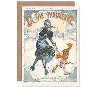 Artery8 La Vie Parisienne Cupid Love Guide Magazine Cover Sealed Greeting Card Plus Envelope Blank inside París Amor Portada de la revista Cubrir