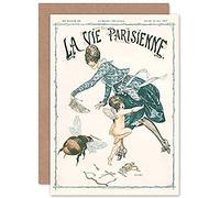 Artery8 La Vie Parisienne Cupid Stung Giant Bee Magazine Cover Sealed Greeting Card Plus Envelope Blank inside París Portada de la revista Cubrir
