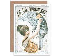Artery8 La Vie Parisienne First Rose Flowers Magazine Cover Sealed Greeting Card Plus Envelope Blank inside París primero Rosa Flores Portada de la revista Cubrir