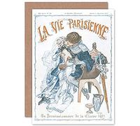 Artery8 La Vie Parisienne France Medieval Magazine Cover Sealed Greeting Card Plus Envelope Blank inside París Francia Portada de la revista Cubrir