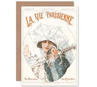 Artery8 La Vie Parisienne Rose Sword Woman Magazine Cover Sealed Greeting Card Plus Envelope Blank inside París Rosa Mujer Portada de la revista Cubrir
