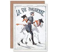 Artery8 La Vie Parisienne Soldier Two Women WW1 Magazine Cover Sealed Greeting Card Plus Envelope Blank inside París Soldado Mujer Portada de la revista Cubrir