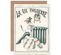 Artery8 La Vie Parisienne War Time Fashion Magazine Cover Sealed Greeting Card Plus Envelope Blank inside París Guerra Moda Portada de la revista Cubrir