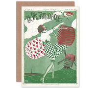 Artery8 La Vie Parisienne Windy Day Shopping Magazine Cover Sealed Greeting Card Plus Envelope Blank inside París Portada de la revista Cubrir