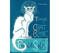 Artery8 Le Chat Blanc De Rodolphe Salis White Black Cat Art Print Canvas Premium Wall Decor Poster Mural pared Póster