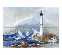 Artery8 Lighthouse Nautical Painting XL Giant Panel Poster (8 Sections) Faro Pintura Póster