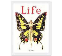Artery8 Magazine 1922 Life Butterfly Dance Flapper Roaring Twenties Artwork Framed A3 Wall Art Print portada de revista La vida Mariposa Danza pared
