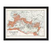 Artery8 Map Antique Bartholemew Rome Roman Empire Mediterranean Artwork Framed A3 Wall Art Print Mapa Antiguo Roma romano Imperio pared