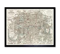 Artery8 Map Bacon 1883 London City England Plan Chart Art Print Framed Poster Wall Decor 12x16 inch Mapa Londres Ciudad Inglaterra Póster pared