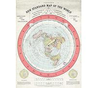 Artery8 Map Gleason 1892 World Time Calculator Flat Earth Unframed Wall Art Print Poster Home Decor Premium Mapa Mundo pared Póster Casa