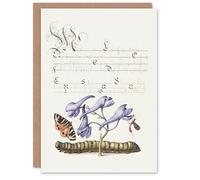 Artery8 Model Book of Calligraphy Art Card Butterfly Caterpillar and Flower