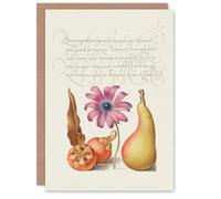 Artery8 Model Book of Calligraphy Art Card Medlar Poppy Anemone and Pear