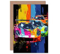 Artery8 Motorsport Sport Racing Cars Supercar Race for Husband Him Dad Son Brother Birthday Thank You Congratulations Blank Art Greeting Card