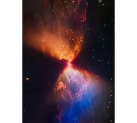 Artery8 NASA James Webb Telescope Catches Fiery Hourglass New Star Forms Protostar Premium Wall Art Canvas Print 18X24 Inch