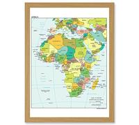 Artery8 Political Map 2012 Africa African Countries Artwork Framed Wall Art Print A4 Político Mapa África africano pared