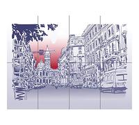 Artery8 Póster gigante con ilustración del paisaje urbano italiano XL (8 secciones)