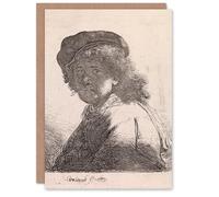 Artery8 Rembrandt van Rijn Art Card Self Portrait in a Cap and Scarf