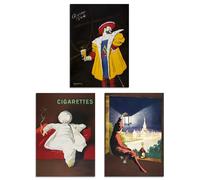 Artery8 Set of 3 Cappiello Vintage Adverts French Alcohol Wall Art Prints A4 Size Living Room Decor