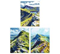 Artery8 Set of 3 Lake District Helvellyn Mountain Range Living Room 12X16 Inch Wall Art Prints Pack