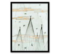 Artery8 Shin Bijutsukai Skyscape With Birds Flying Framed Wall Art Print Home Décor A3