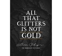 Artery8 Slate Quote Shakespeare Glitters is not Gold Art Print Canvas Premium Wall Decor Poster Mural Citar Oro pared Póster
