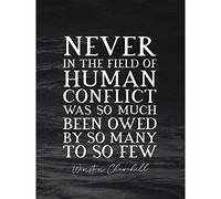 Artery8 Slate Quote Winston Churchill Human Conflict Premium Wall Art Canvas Print 18X24 Inch Cita Iglesia pared