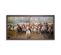 Artery8 Thompson Scotland Forever Battle Waterloo Painting Framed Wall Art Print Long 25X12 Inch Escocia Batalla Agua Pintura pared