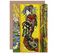 Artery8 Vincent Van Gogh Courtesan After Eisen Cropped Fine Art Greeting Card Plus Envelope Blank Inside