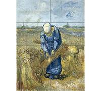 Artery8 Vincent Van Gogh Peasant Woman Binding Sheaves After Millet XL Giant Panel Poster (8 Sections) Mujer Póster