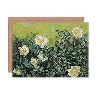 Artery8 Vincent Van Gogh Wild Roses Fine Art Greeting Card Plus Envelope Blank Inside Rosa