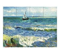 Artery8 Vincent Van Gogh Zeegezicht Bij Les Saintes Maries De La Mer XL Giant Panel Poster (8 Sections) Smo Póster