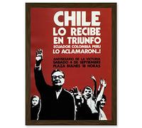 Artery8 Vintage Advert Chile Salvador Allende Victory Success Artwork Framed Wall Art Print A4 Clásico Publicidad Victoria pared