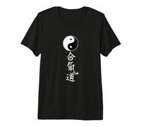 Artes Marciales Aikido Tao Yin Yang Símbolo Chino Caracteres Camiseta Premium