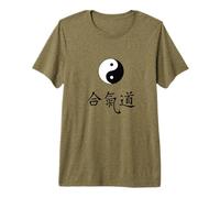 Artes Marciales Aikido Tao Yin Yang Símbolo Chino Caracteres Camiseta Premium