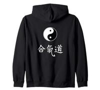 Artes Marciales Aikido Tao Yin Yang Símbolo Chino Caracteres Sudadera con Capucha