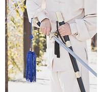Artes Marciales Chinas, Borla de Espada, Espada Corta Amarilla de Tai Chi, Borlas de Kung Fu Taiji (Borla Daga Azul Rey)