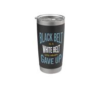 Artes marciales El cinturón negro es un cinturón blanco que nunca se rindió Vaso térmico de acero inoxidable de doble pared