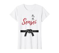 Artes Marciales Karate Teacher Sensei Cinturón Negro Regalo Camiseta, Mujer, Blanco, S