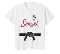 Artes Marciales Karate Teacher Sensei Cinturón Negro Regalo Camiseta, Niños, Blanco, 8 años