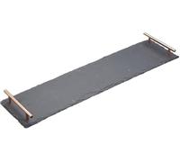 Artesa Bandeja de Pizarra con Asas con Acabado en Cobre, para Servir Sándwiches y Aperitivos, 60 x 15 cm