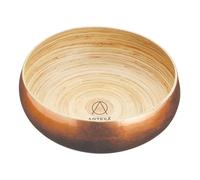 Artesa Cuenco para Servir de Madera de Bambú con Acabado en Cobre con Laterales Elevados, 26 cm, Bambú /Lacado de Cobre